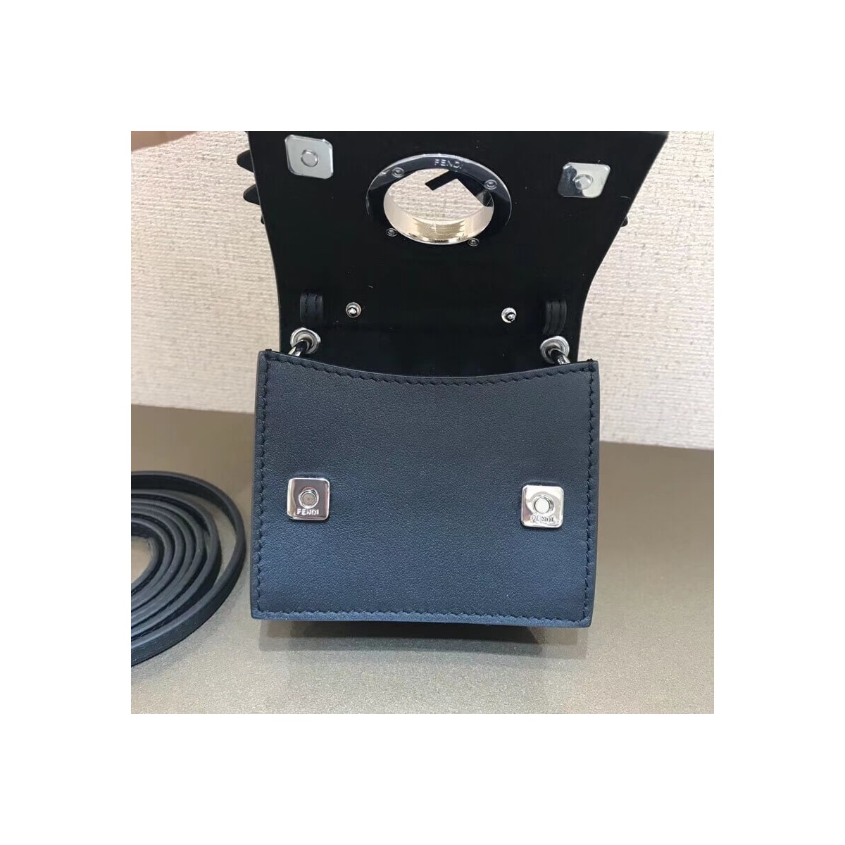 Fendi Micro Kan I Logo Gerbera Leather Shoulder Bag 8BS003 Fendi Micro Kan I Logo Gerbera Leather Shoulder Bag 8BS003