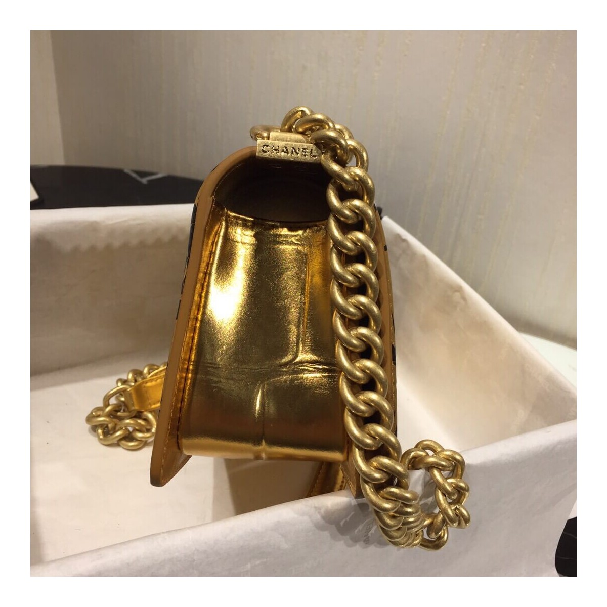 Chanel Crocodile Embossed Boy Chanel Handbag A67086 Chanel Crocodile Embossed Boy Chanel Handbag A67086