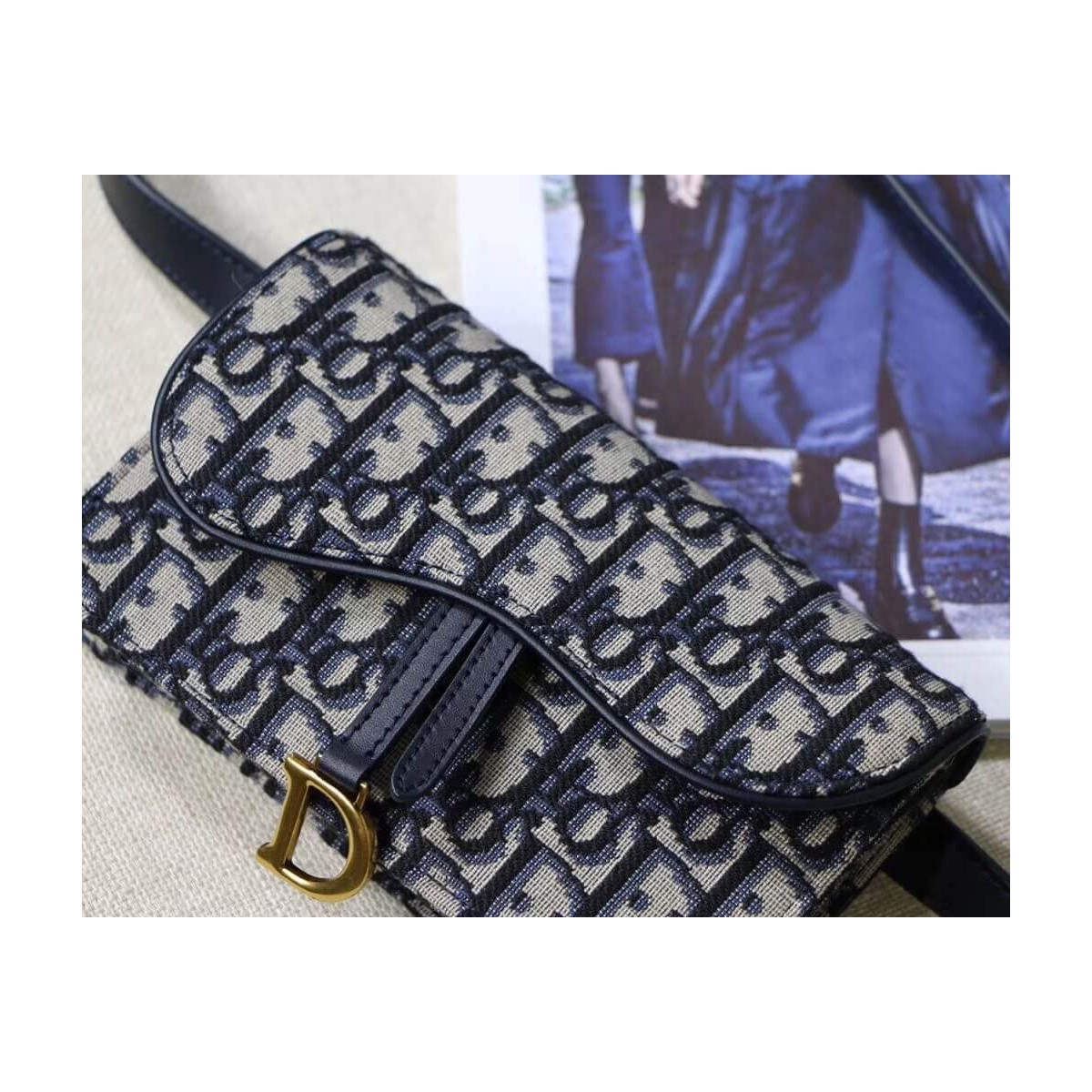 Christian Dior Oblique Saddle Belt Bag S5619 Christian Dior Oblique Saddle Belt Bag S5619