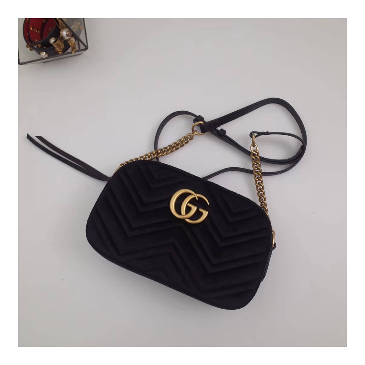 Gucci GG Marmont Velvet Small Shoulder Bag 447632 Gucci GG Marmont Velvet Small Shoulder Bag 447632