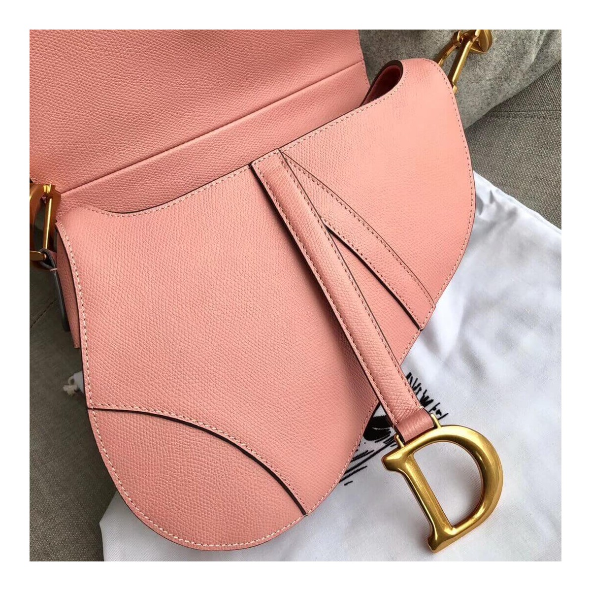 Christian Dior Grained Calfskin Saddle Bag M0446