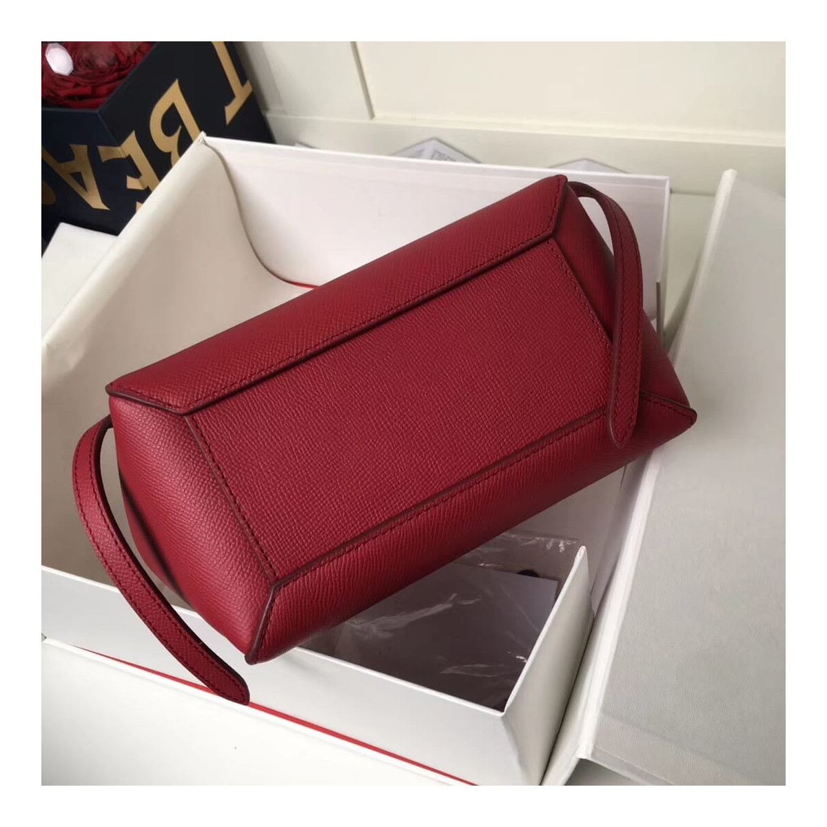 Celine Micro Belt Bag In Grained Calfskin 189153 Ruby Celine Micro Belt Bag In Grained Calfskin 189153 Ruby