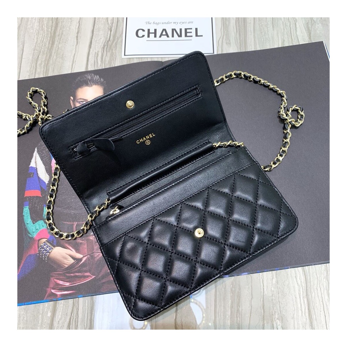 Chanel Lambskin Chain Bag 86058 Chanel Lambskin Chain Bag 86058