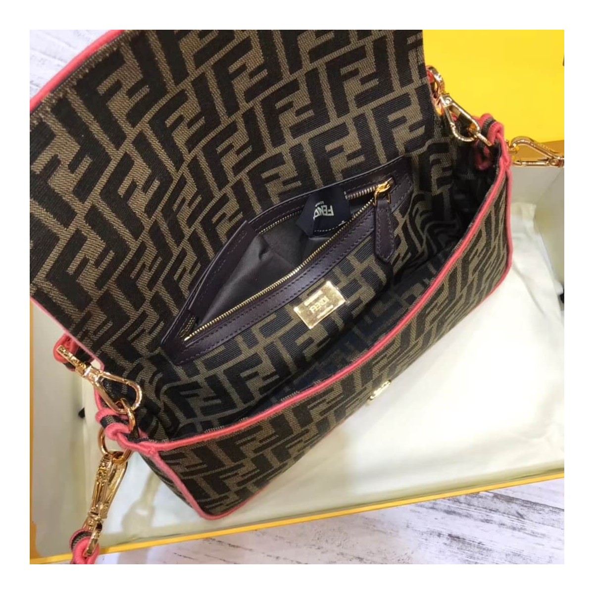 Fendi Roma Amor Fabric Baguette Bag 8BR600 Fendi Roma Amor Fabric Baguette Bag 8BR600