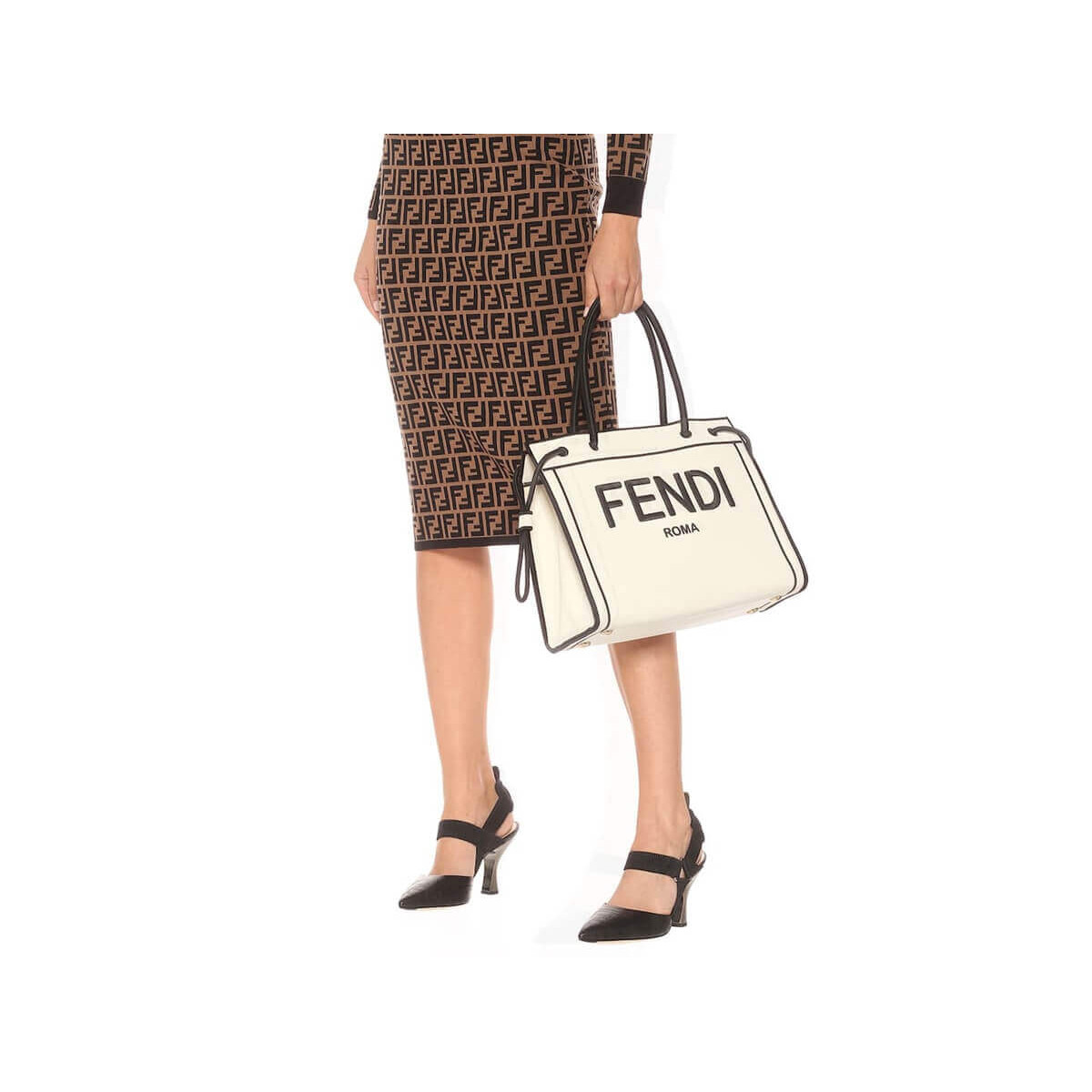 Fendi Roma Canvas Shopper 8BH379 Fendi Roma Canvas Shopper 8BH379