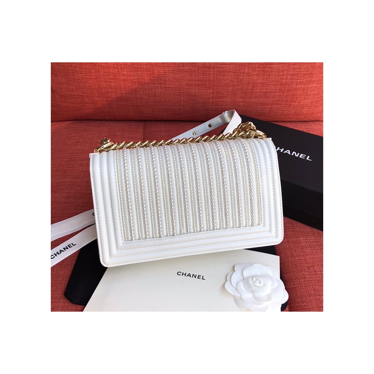 Chanel Imitation Pearls Boy Chanel Handbag A67086 Chanel Imitation Pearls Boy Chanel Handbag A67086