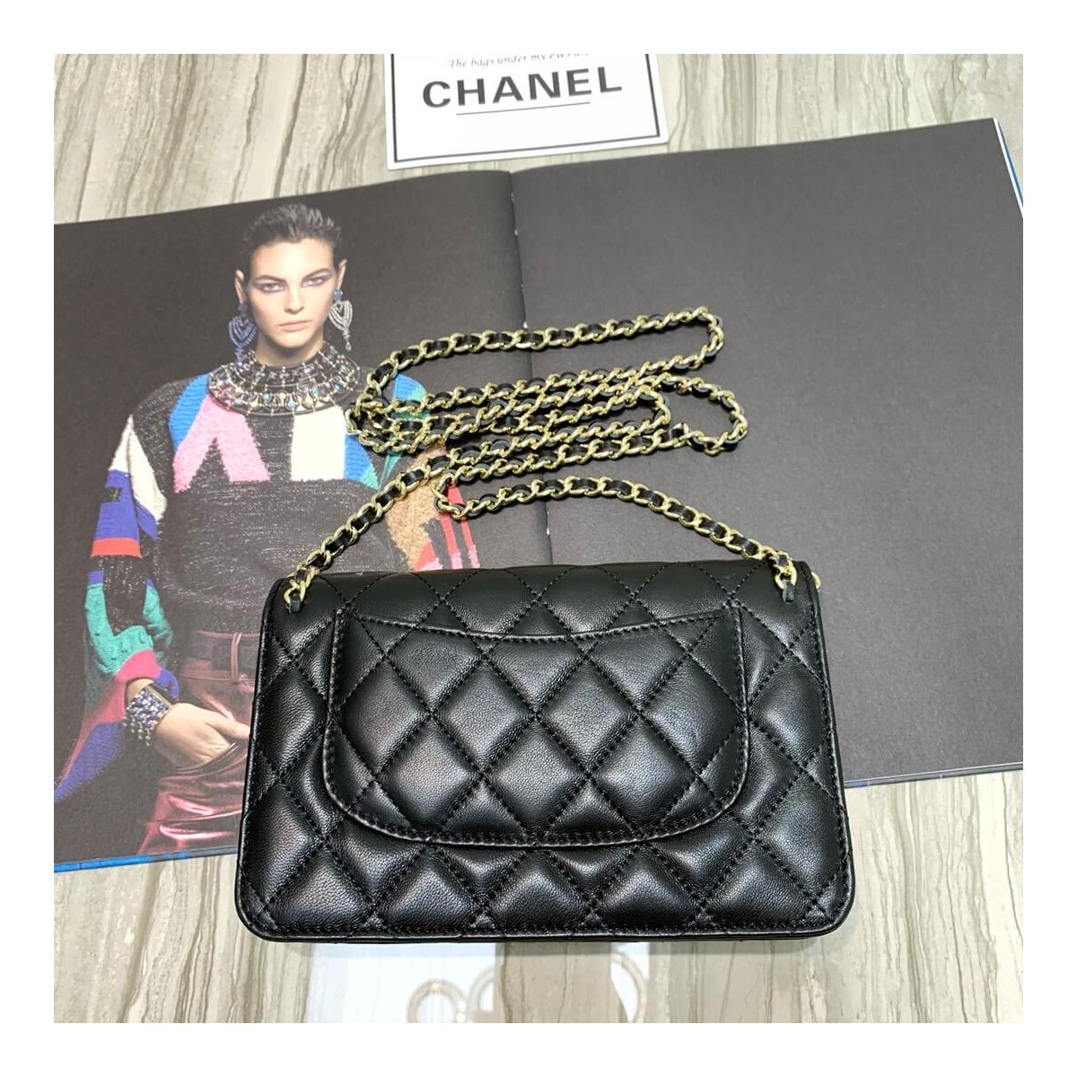 Chanel Lambskin Chain Bag 86058 Chanel Lambskin Chain Bag 86058
