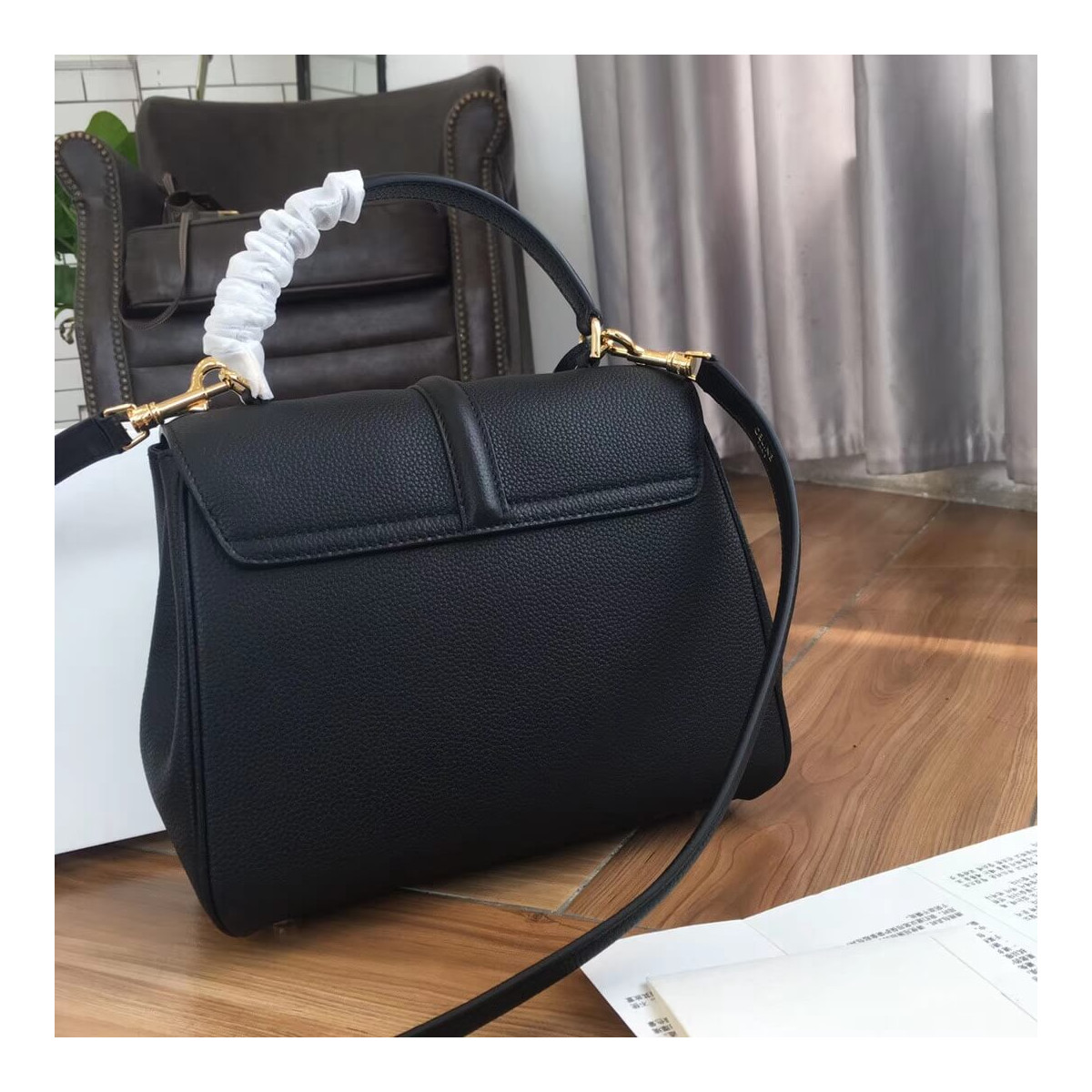 Celine Small 16 Bag In Grained Calfskin 188003 Celine Small 16 Bag In Grained Calfskin 188003