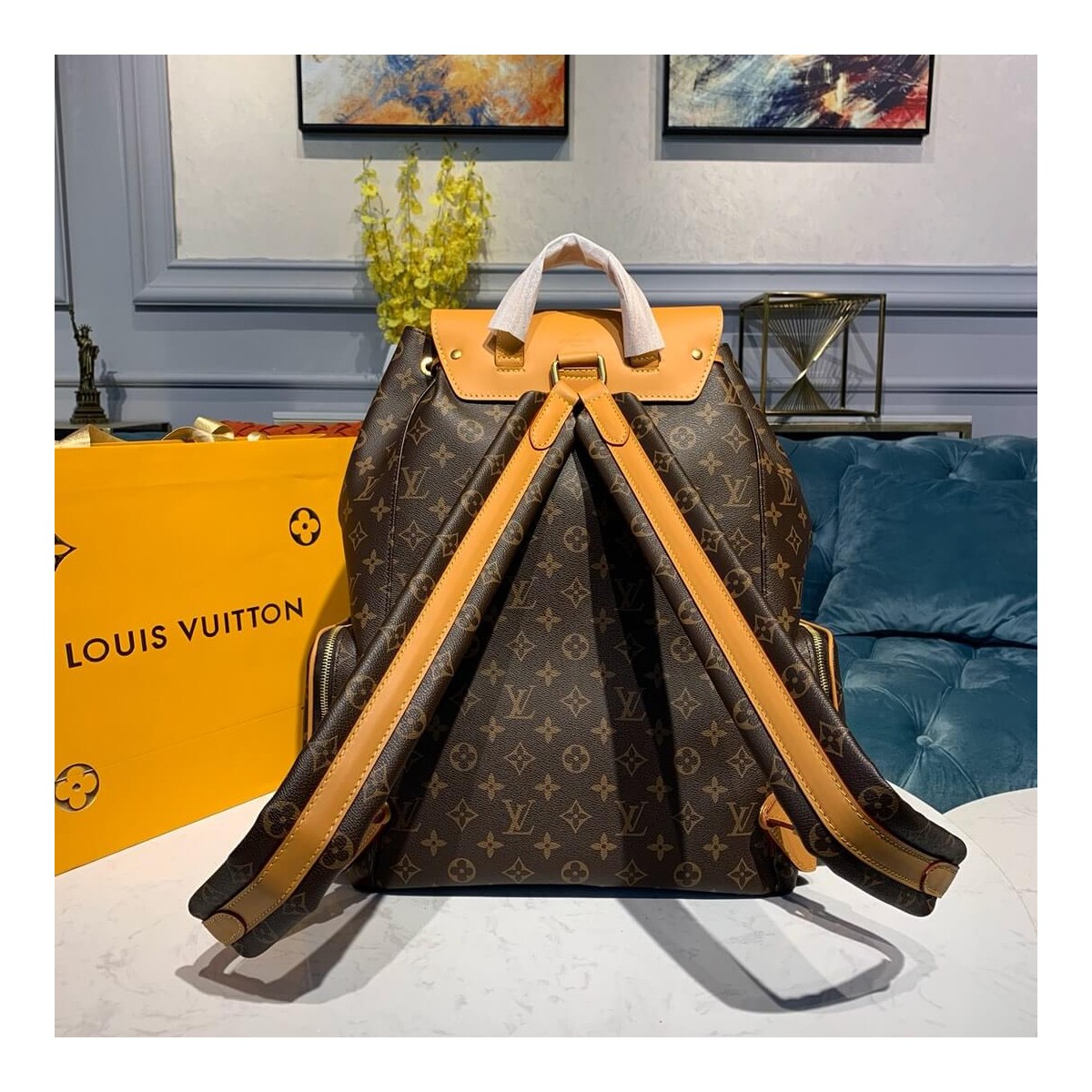 Louis Vuitton Monogram Coated Canvas Backpack Trio M44658 Louis Vuitton Monogram Coated Canvas Backpack Trio M44658