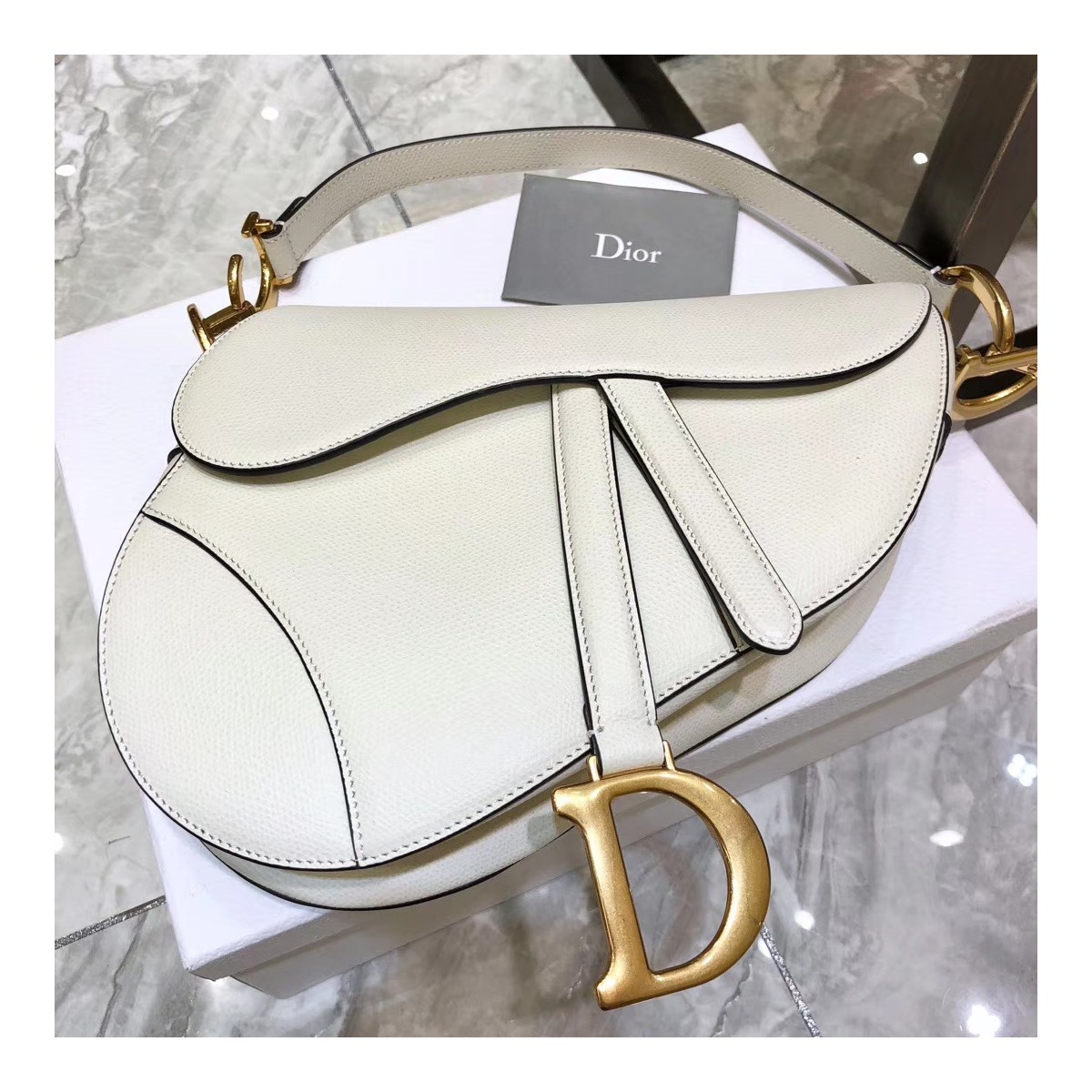 Christian Dior Grained Calfskin Saddle Bag M0446