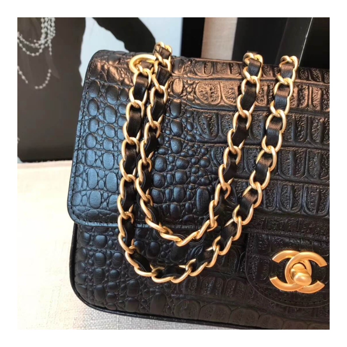 Chanel Alligator Flap Classic Bag 1112 Chanel Alligator Flap Classic Bag 1112