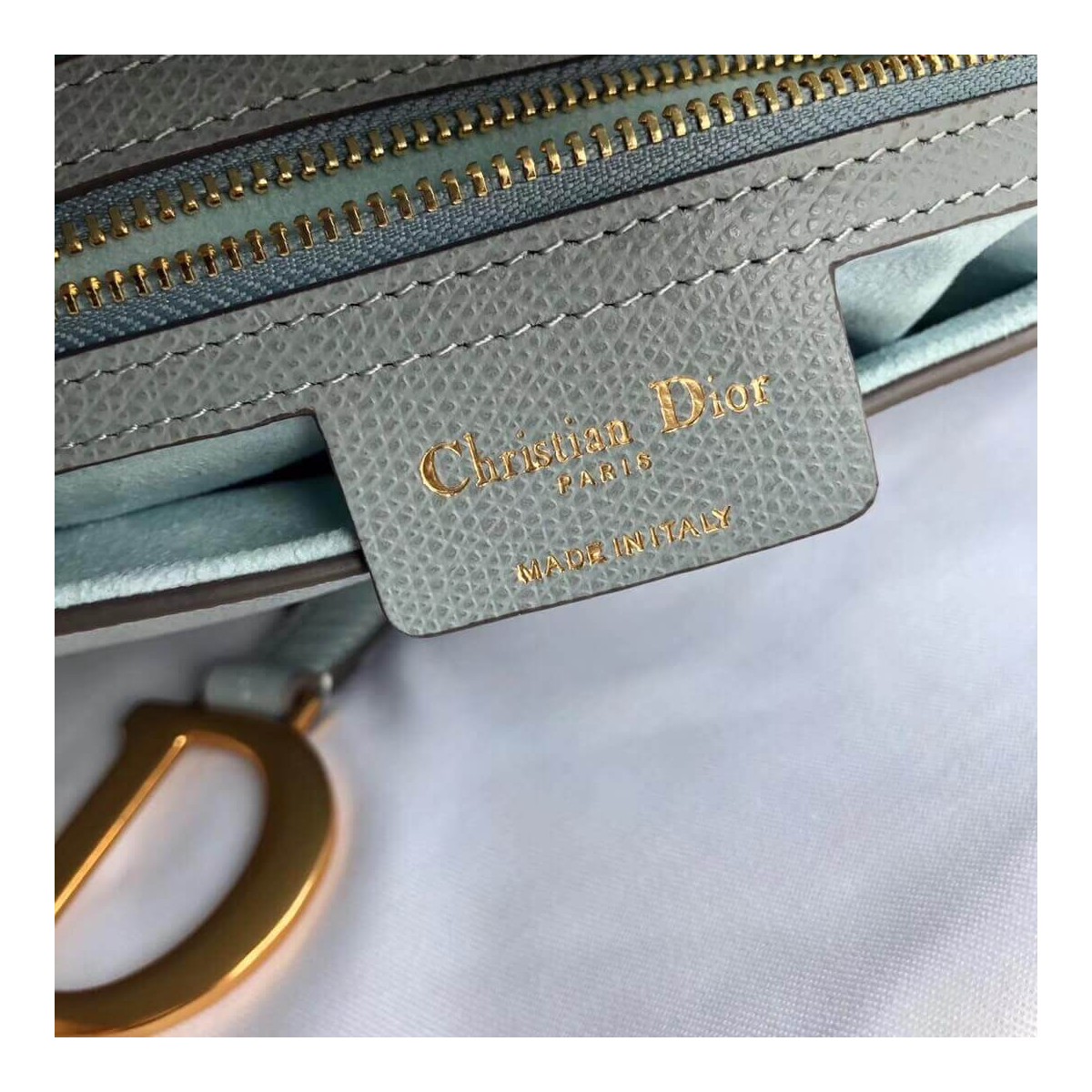 Christian Dior Grained Calfskin Saddle Bag M0446