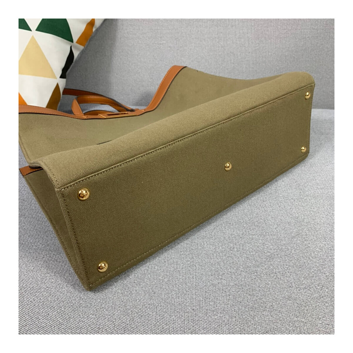 Fendi Peekaboo X Tote in Green Canvas 8BH374 Fendi Peekaboo X Tote in Green Canvas 8BH374