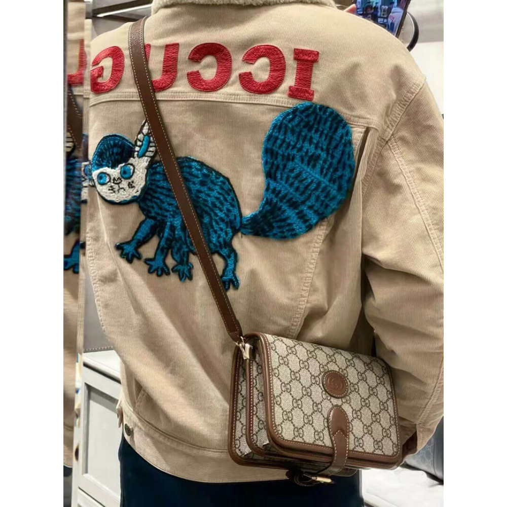 Gucci Mini Shoulder Bag with Interlocking G in GG Supreme 671620 Gucci Mini Shoulder Bag with Interlocking G in GG Supreme 671620