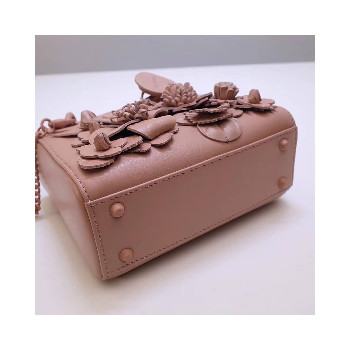 Christian Dior Lambskin Embroidered Flowers Mini "Lady Dior" Bag M0565 Christian Dior Lambskin Embroidered Flowers Mini "Lady Dior" Bag M0565