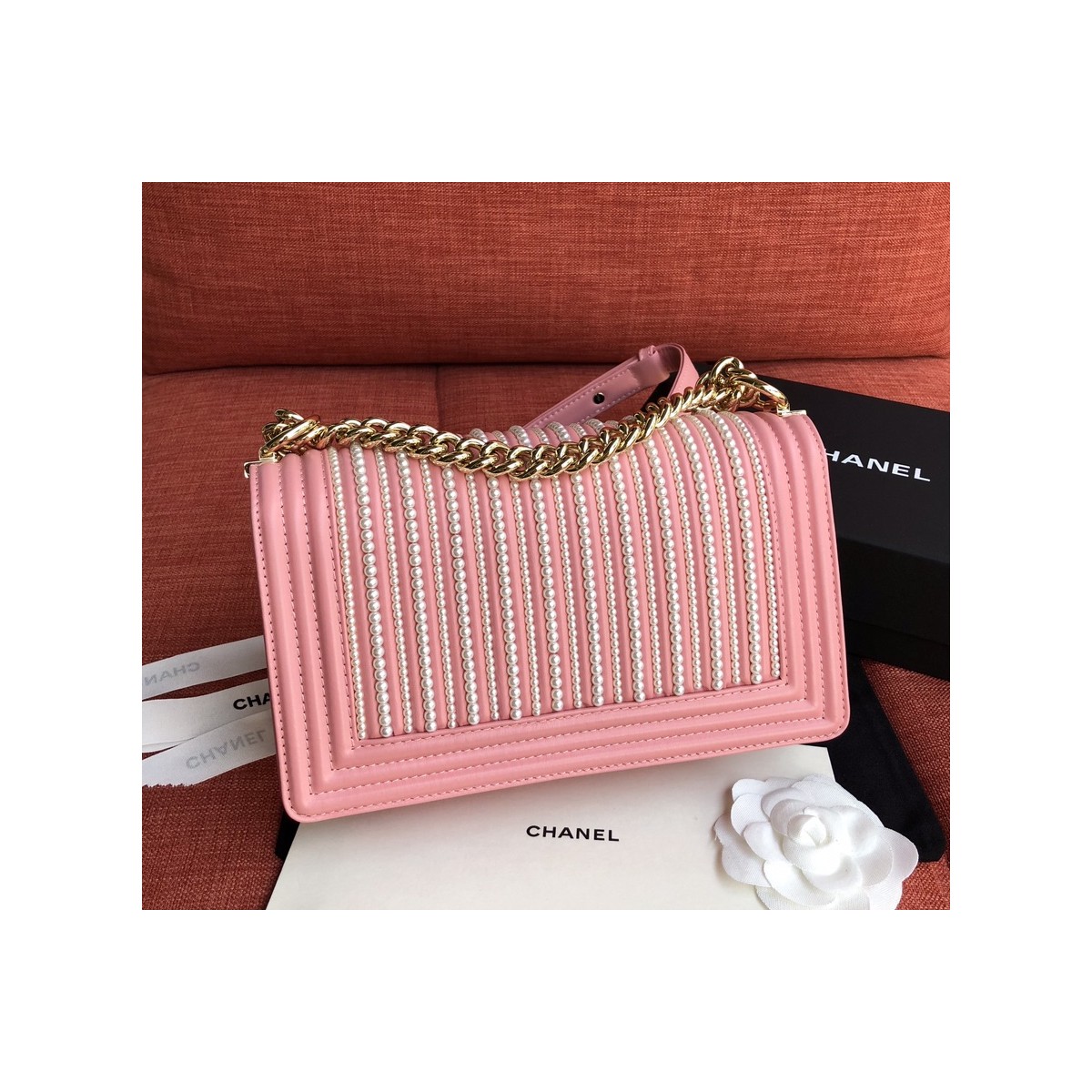Chanel Imitation Pearls Boy Chanel Handbag A67086 Chanel Imitation Pearls Boy Chanel Handbag A67086