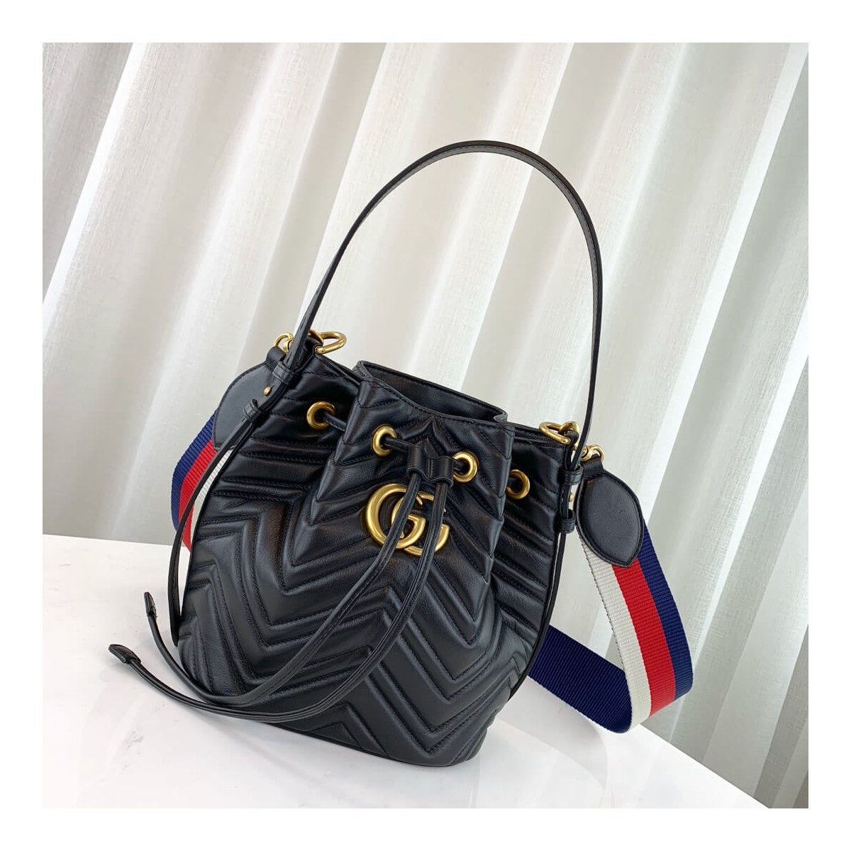 Gucci GG Marmont Quilted Leather Bucket Bag 476674 Gucci GG Marmont Quilted Leather Bucket Bag 476674