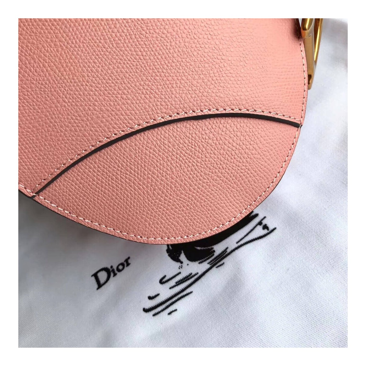 Christian Dior Grained Calfskin Saddle Bag M0446