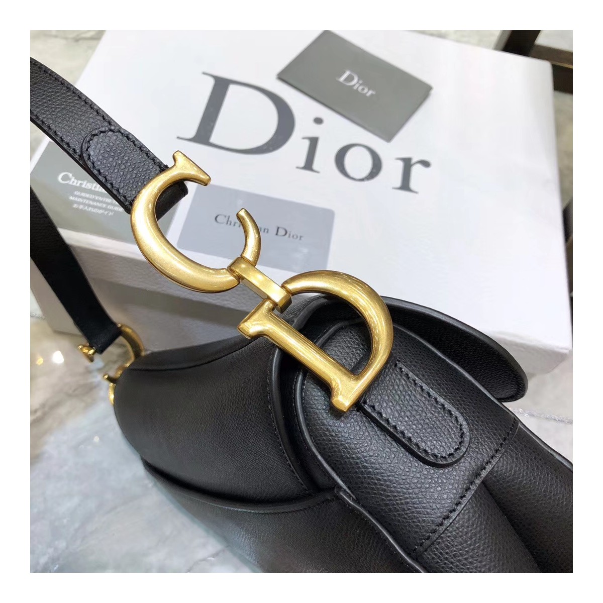 Christian Dior Grained Calfskin Saddle Bag M0446