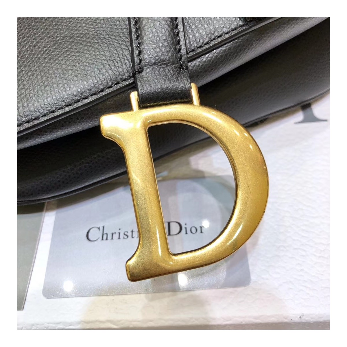 Christian Dior Grained Calfskin Saddle Bag M0446