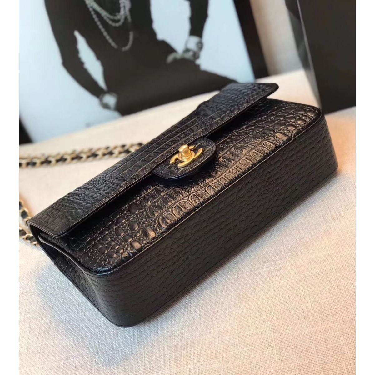 Chanel Alligator Flap Classic Bag 1112 Chanel Alligator Flap Classic Bag 1112