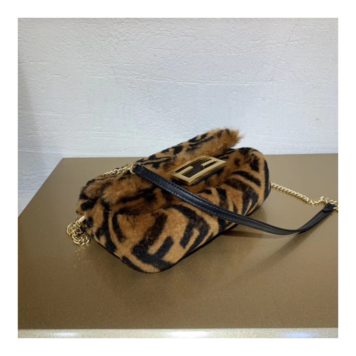 Fendi Sheepskin Mini Baguette Bag 8BS017 Fendi Sheepskin Mini Baguette Bag 8BS017