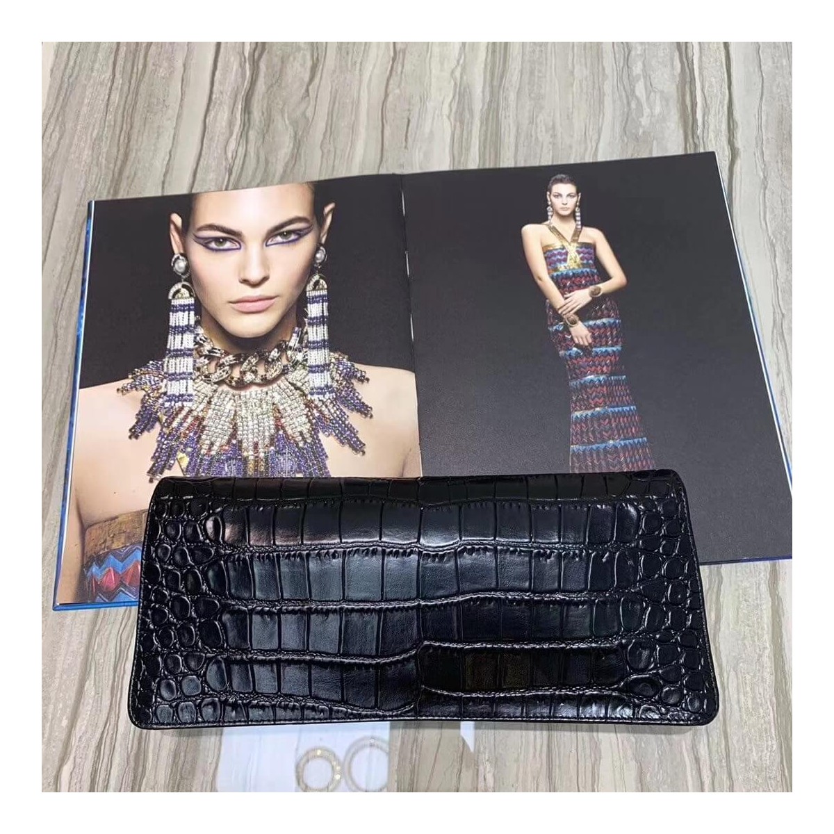 Chanel Metallic Crocodile Embossed Clutch AS0857 Chanel Metallic Crocodile Embossed Clutch AS0857