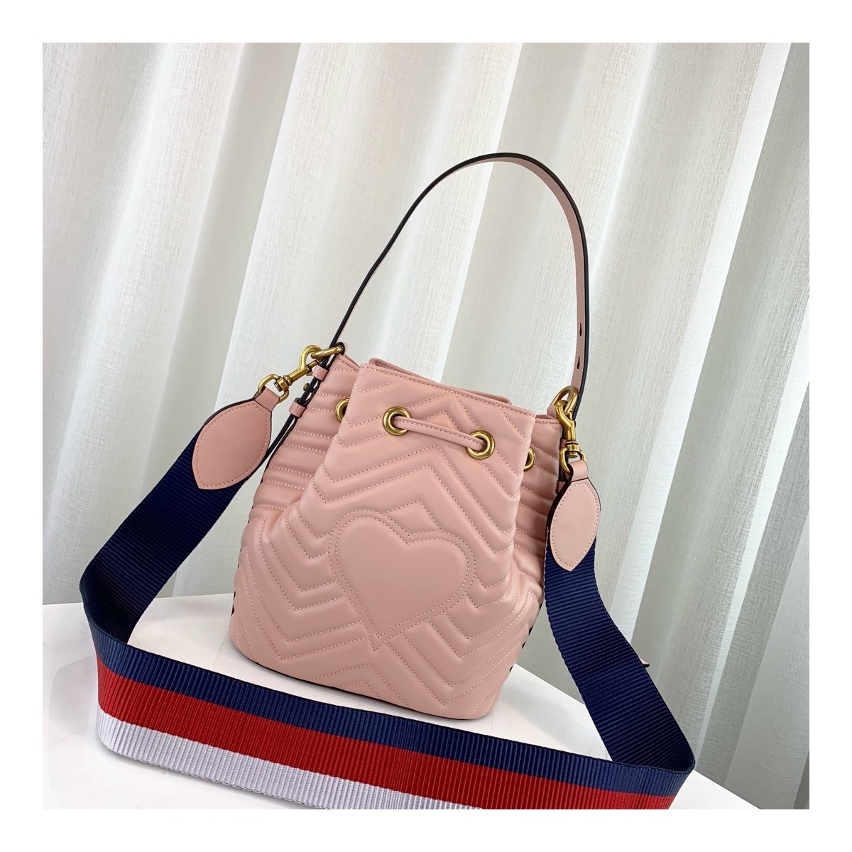 Gucci GG Marmont Quilted Leather Bucket Bag 476674 Gucci GG Marmont Quilted Leather Bucket Bag 476674