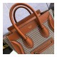 Celine Nano Luggage Bag In Tweed And Smooth Calfskin 189242 Celine Nano Luggage Bag In Tweed And Smooth Calfskin 189242