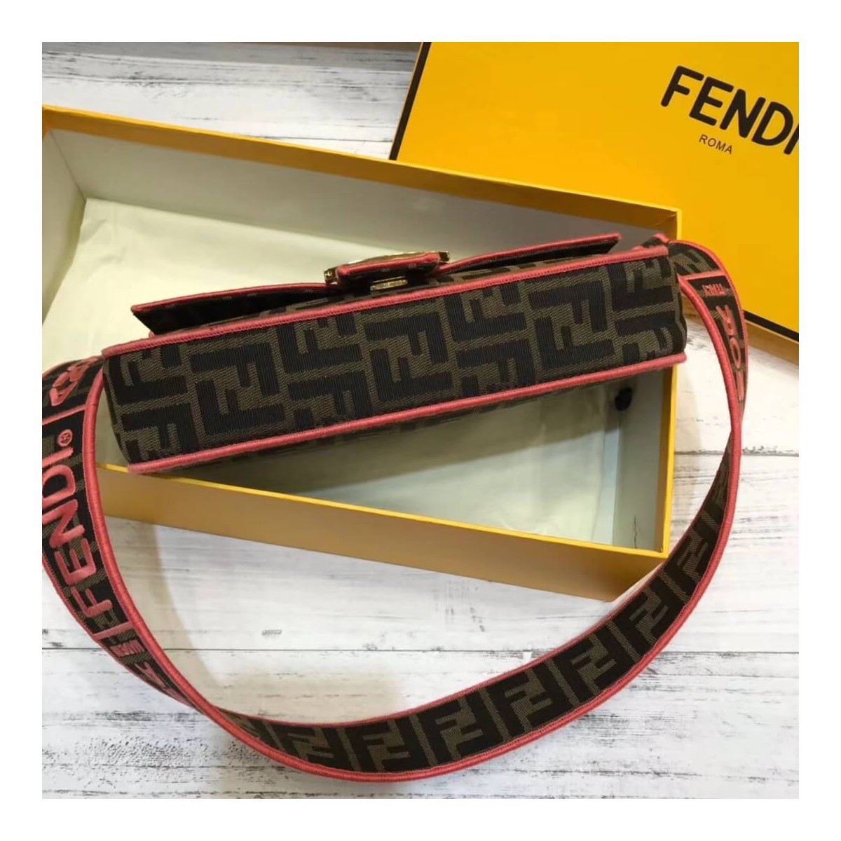 Fendi Roma Amor Fabric Baguette Bag 8BR600 Fendi Roma Amor Fabric Baguette Bag 8BR600