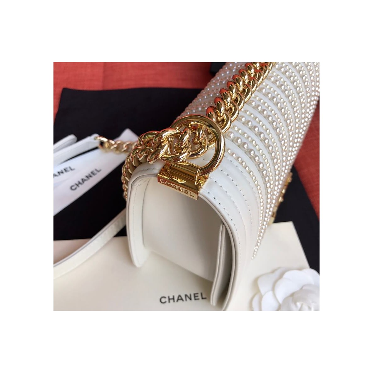 Chanel Imitation Pearls Boy Chanel Handbag A67086 Chanel Imitation Pearls Boy Chanel Handbag A67086