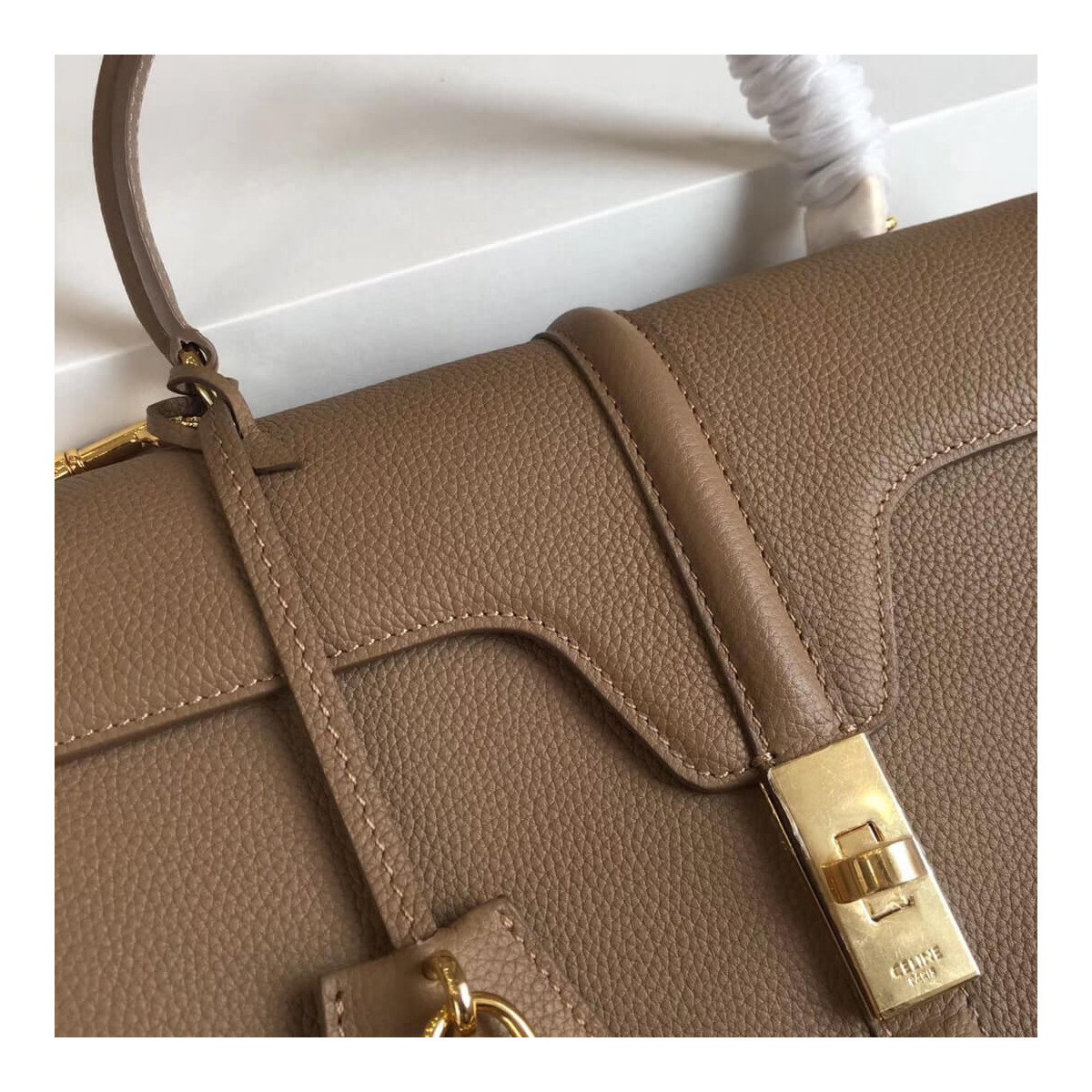 Celine Medium 16 Bag In Grained Calfskin 187373 Celine Medium 16 Bag In Grained Calfskin 187373