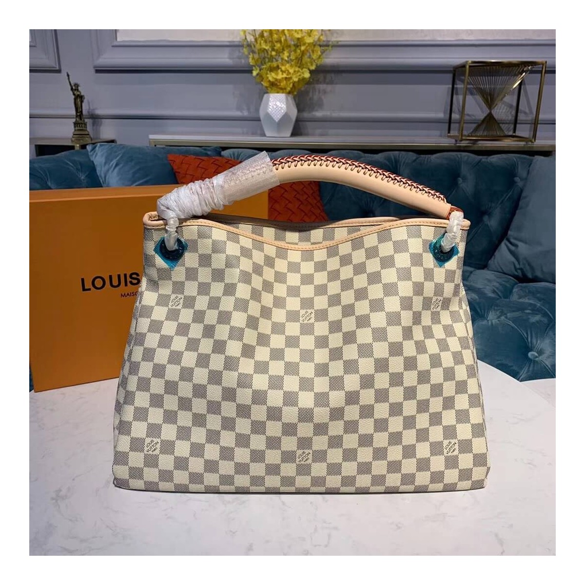 Louis Vuitton Damier Azur Canvas Artsy MM N40253 Louis Vuitton Damier Azur Canvas Artsy MM N40253