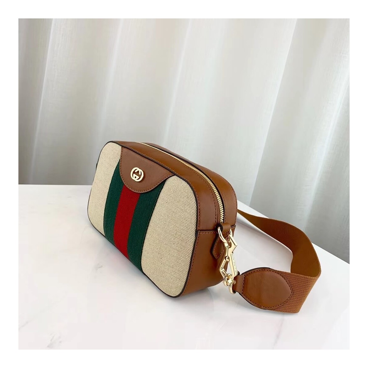 Gucci Vintage Canvas Shoulder Bag 575073 Beige Gucci Vintage Canvas Shoulder Bag 575073 Beige