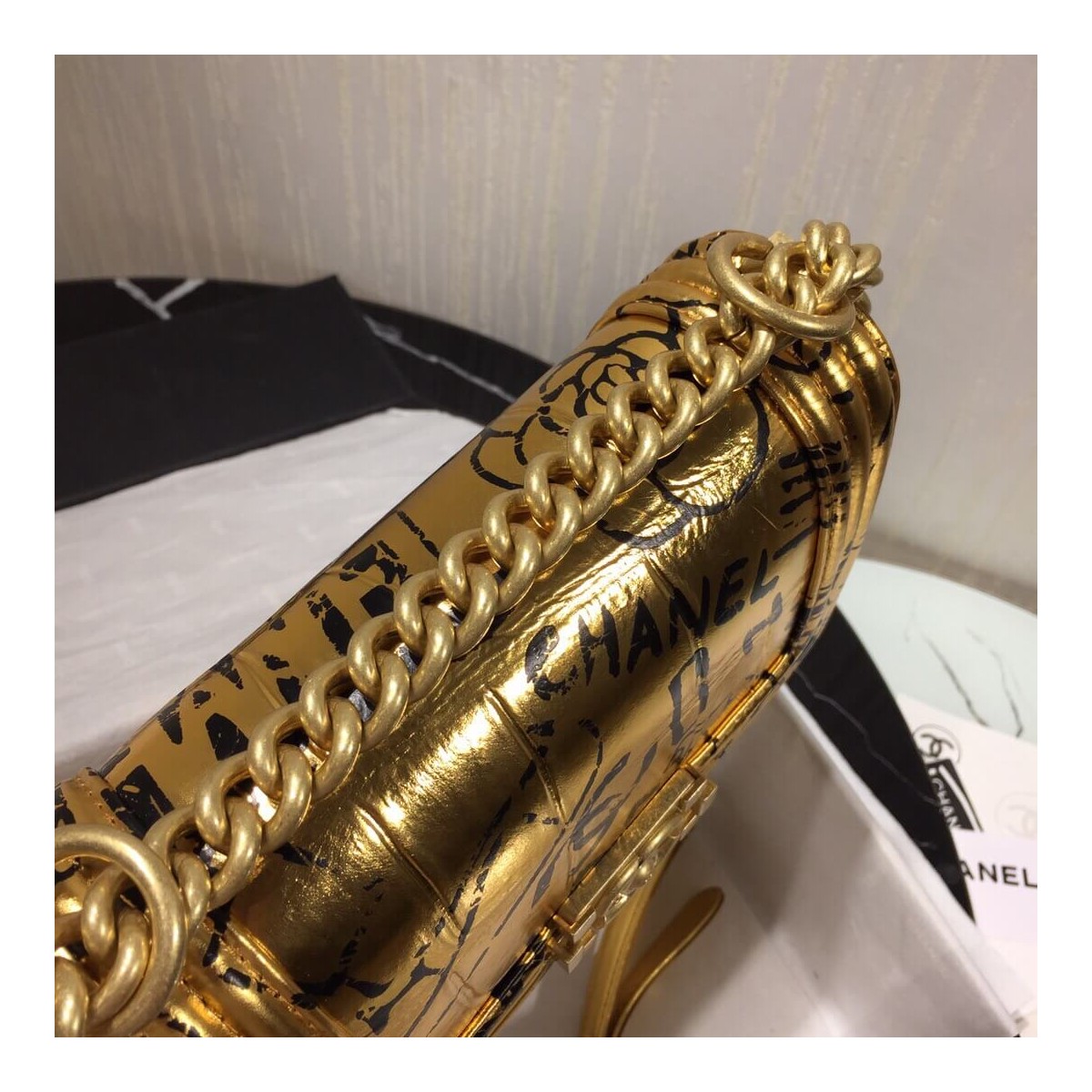 Chanel Crocodile Embossed Boy Chanel Handbag A67086 Chanel Crocodile Embossed Boy Chanel Handbag A67086
