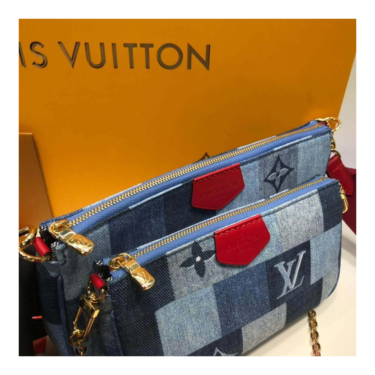 Louis Vuitton Monogram Denim Canvas Multi Pochette Accessoires M44990 Louis Vuitton Monogram Denim Canvas Multi Pochette Accessoires M44990