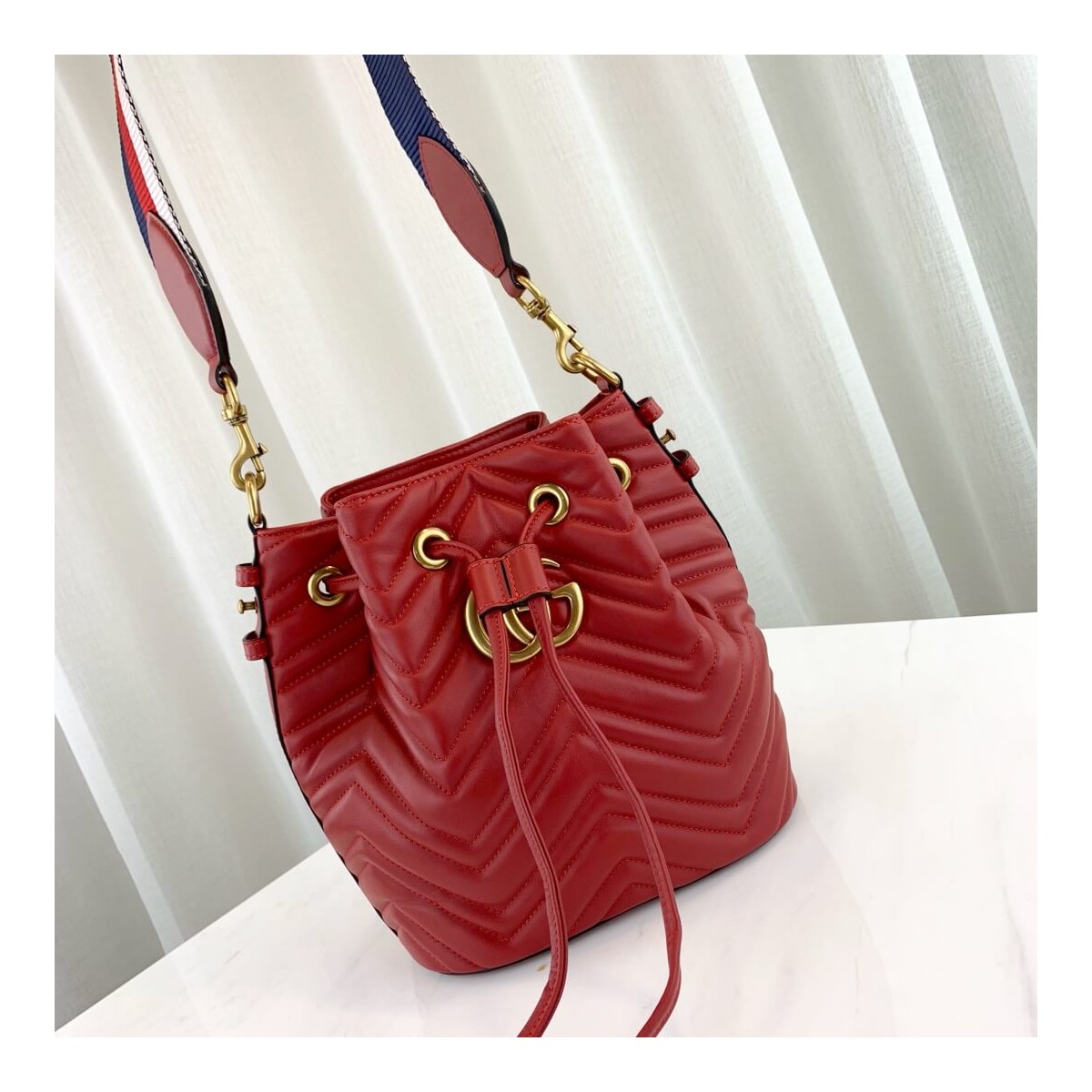 Gucci GG Marmont Quilted Leather Bucket Bag 476674 Gucci GG Marmont Quilted Leather Bucket Bag 476674