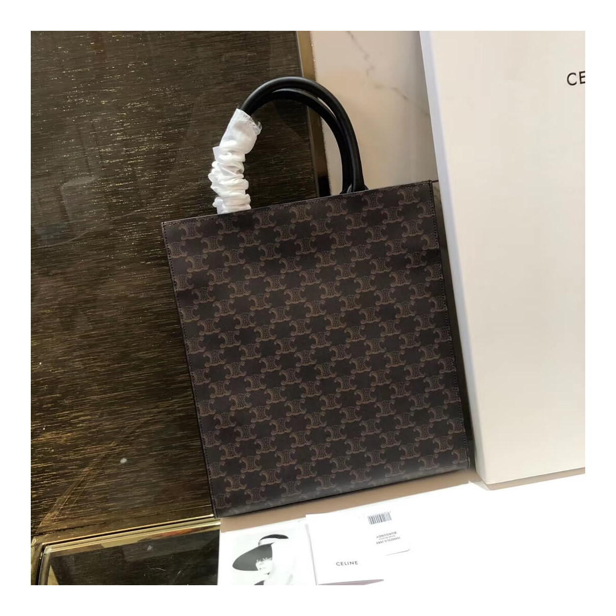 Celine Small Cabas Vertical In Triomphe Canvas 191542 Celine Small Cabas Vertical In Triomphe Canvas 191542