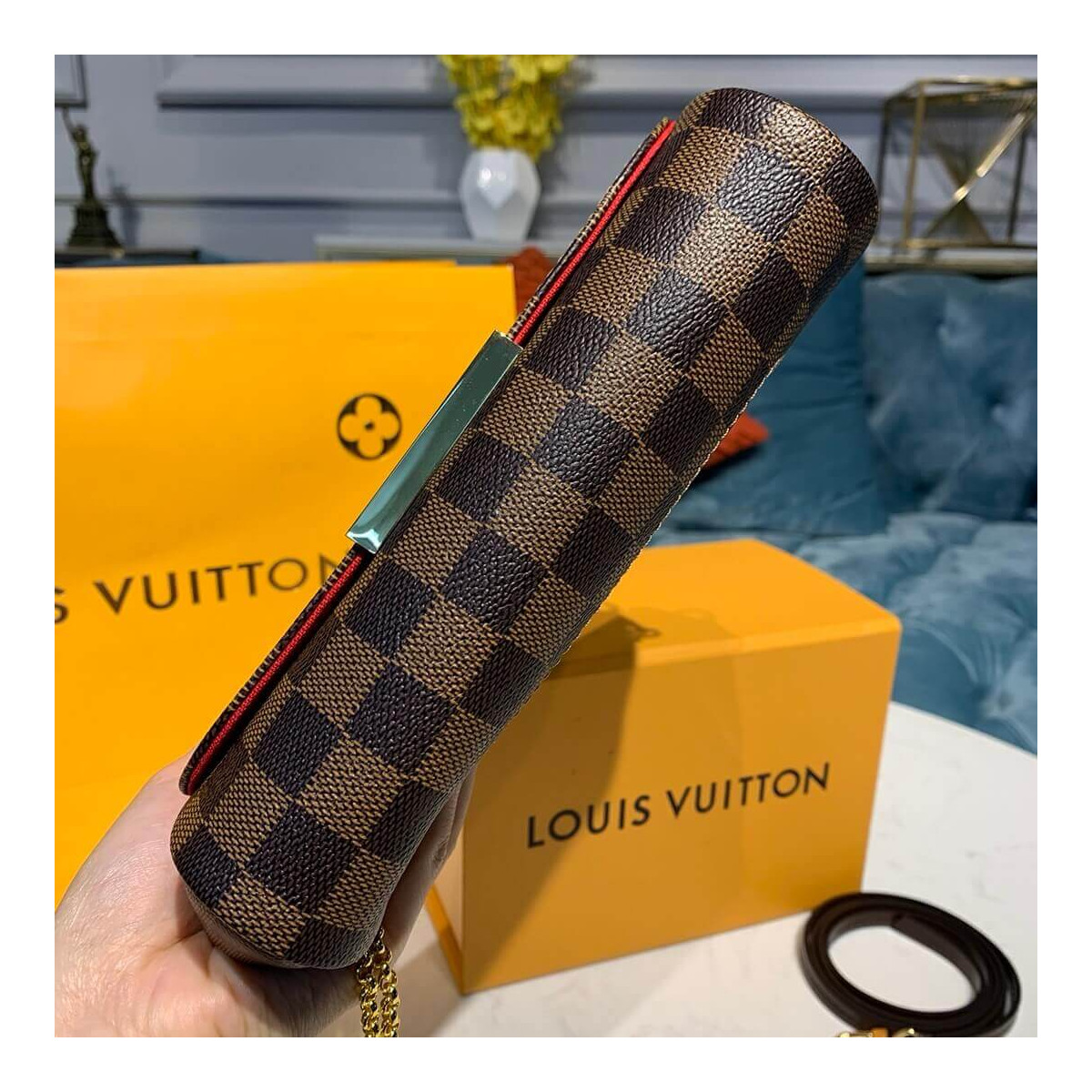 Louis Vuitton Damier Ebene Canvas Favorite PM N41276 Louis Vuitton Damier Ebene Canvas Favorite PM N41276