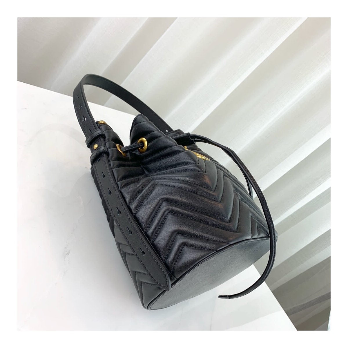 Gucci GG Marmont Quilted Leather Bucket Bag 476674 Gucci GG Marmont Quilted Leather Bucket Bag 476674