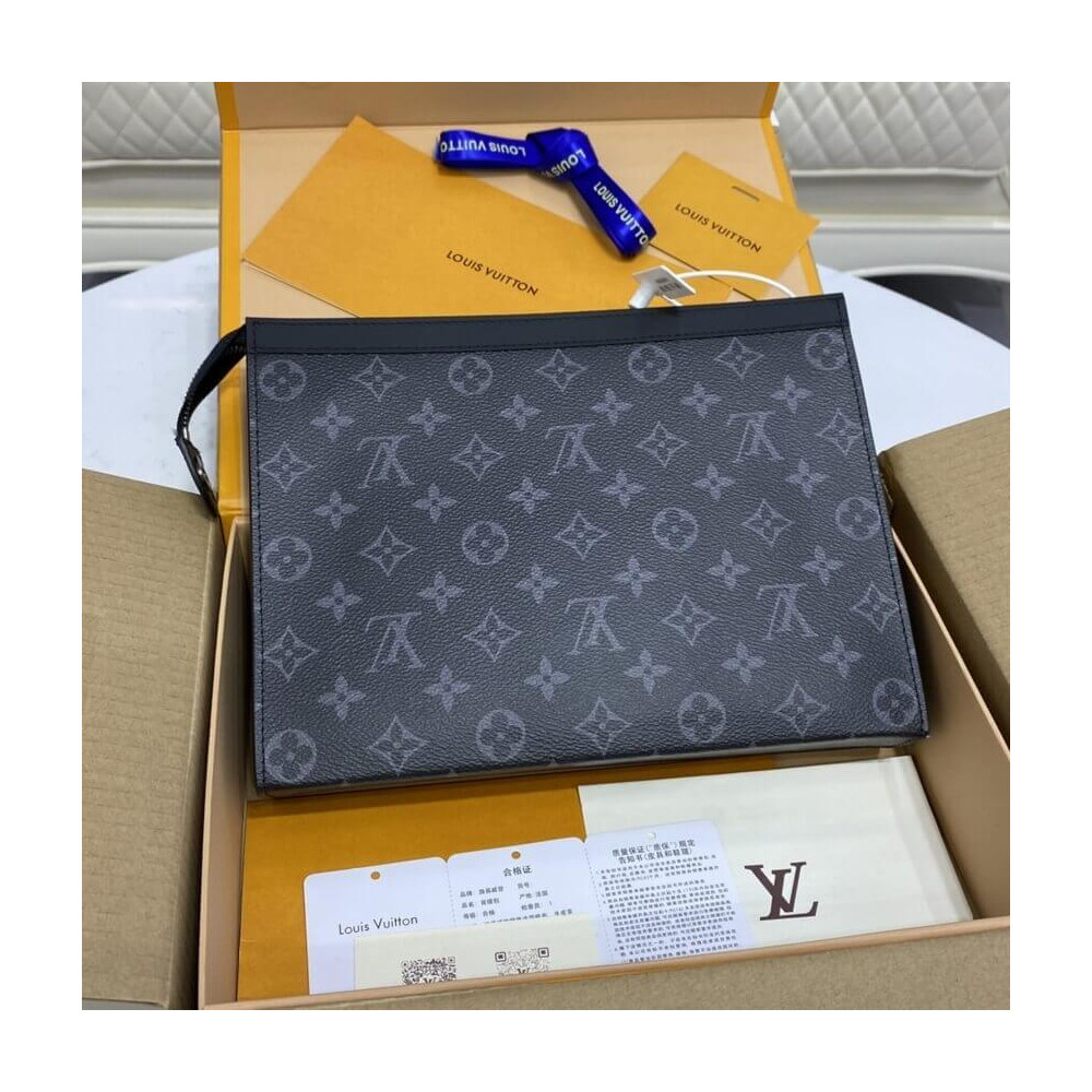 Louis Vuitton Monogram Eclipse Pochette Voyage MM M61692 Louis Vuitton Monogram Eclipse Pochette Voyage MM M61692