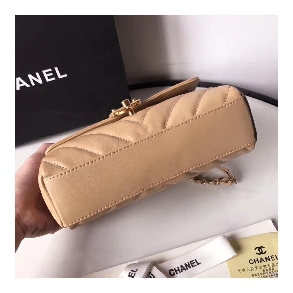 Chanel Calfskin Flap Bag With Top Handle AS0804 Chanel Calfskin Flap Bag With Top Handle AS0804