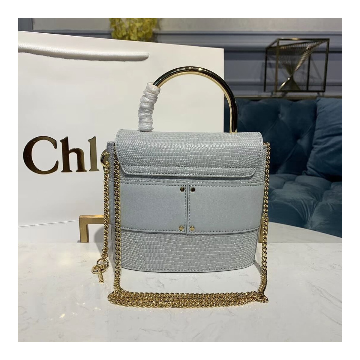 Chloe Small Aby Lock Chain Bag Embossed Lizard Effect S1220 Chloe Small Aby Lock Chain Bag Embossed Lizard Effect S1220
