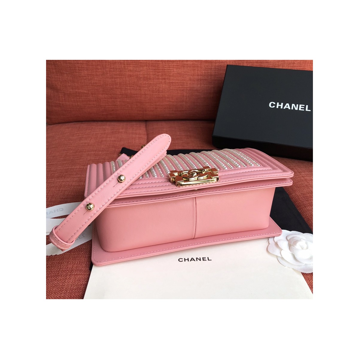 Chanel Imitation Pearls Boy Chanel Handbag A67086 Chanel Imitation Pearls Boy Chanel Handbag A67086
