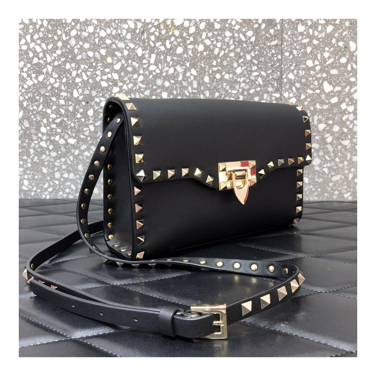 Valentino Garavani Rockstud Calfskin Crossbody Bag 0181 Valentino Garavani Rockstud Calfskin Crossbody Bag 0181