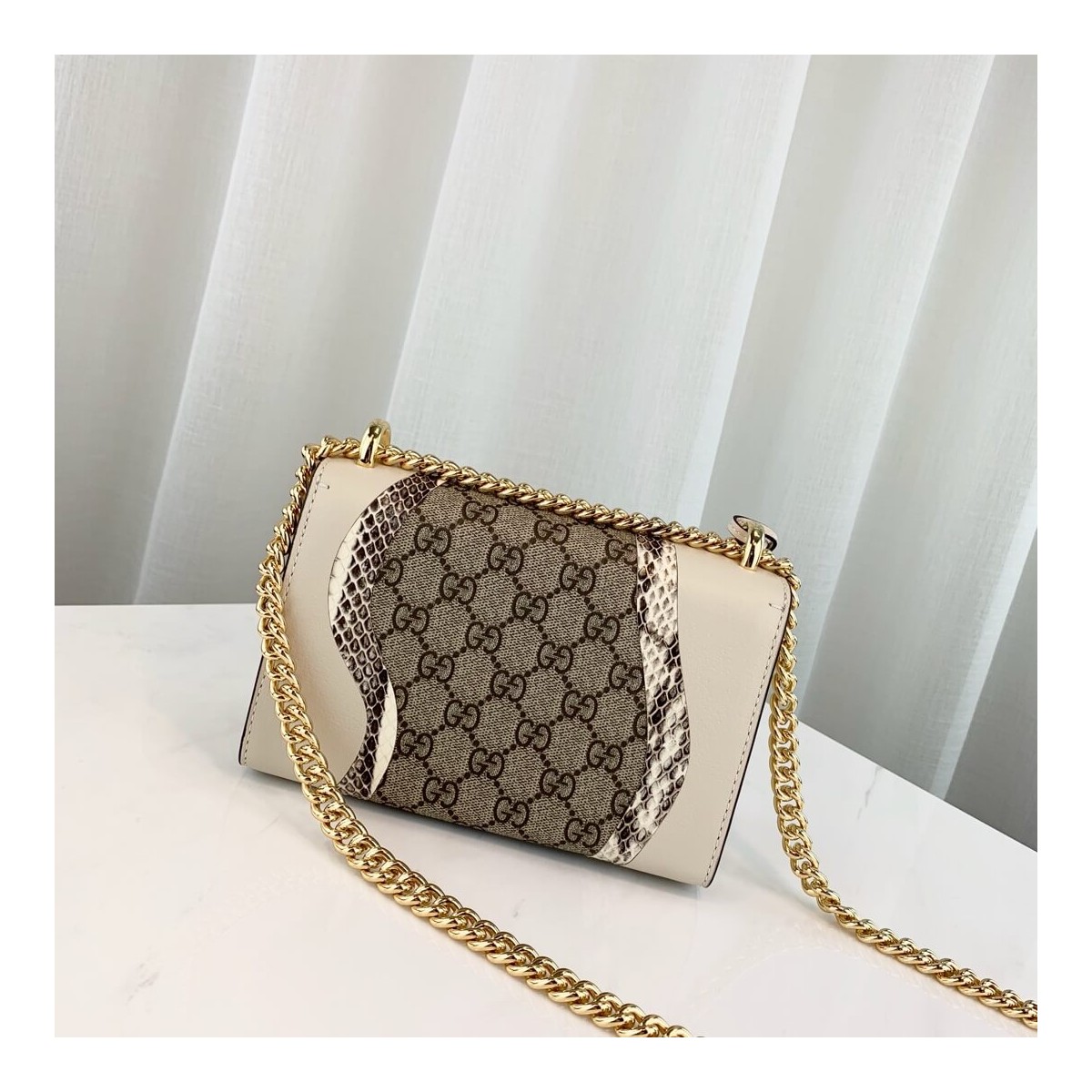 Gucci Padlock Snakeskin Small Shoulder Bag 432182 White Gucci Padlock Snakeskin Small Shoulder Bag 432182 White