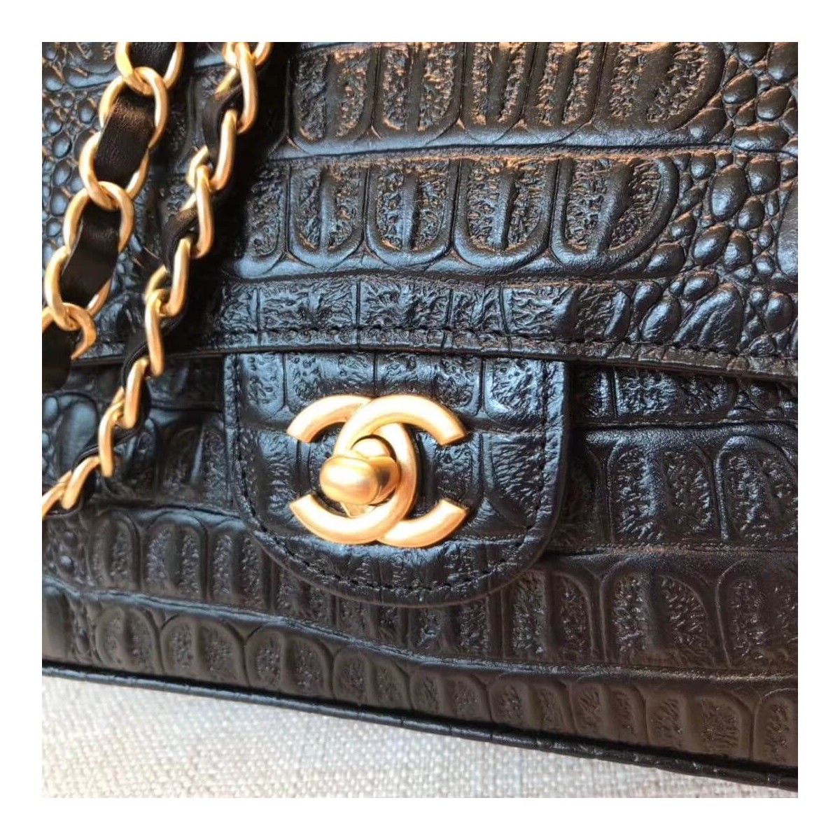 Chanel Alligator Flap Classic Bag 1112 Chanel Alligator Flap Classic Bag 1112