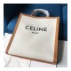 Celine Vertical Cabas Celine In Canvas With Celine Print And Calfskin 190402 Celine Vertical Cabas Celine In Canvas With Celine Print And Calfskin 190402