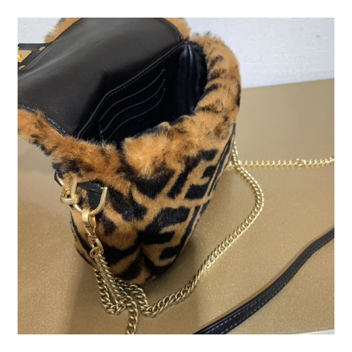 Fendi Sheepskin Mini Baguette Bag 8BS017 Fendi Sheepskin Mini Baguette Bag 8BS017