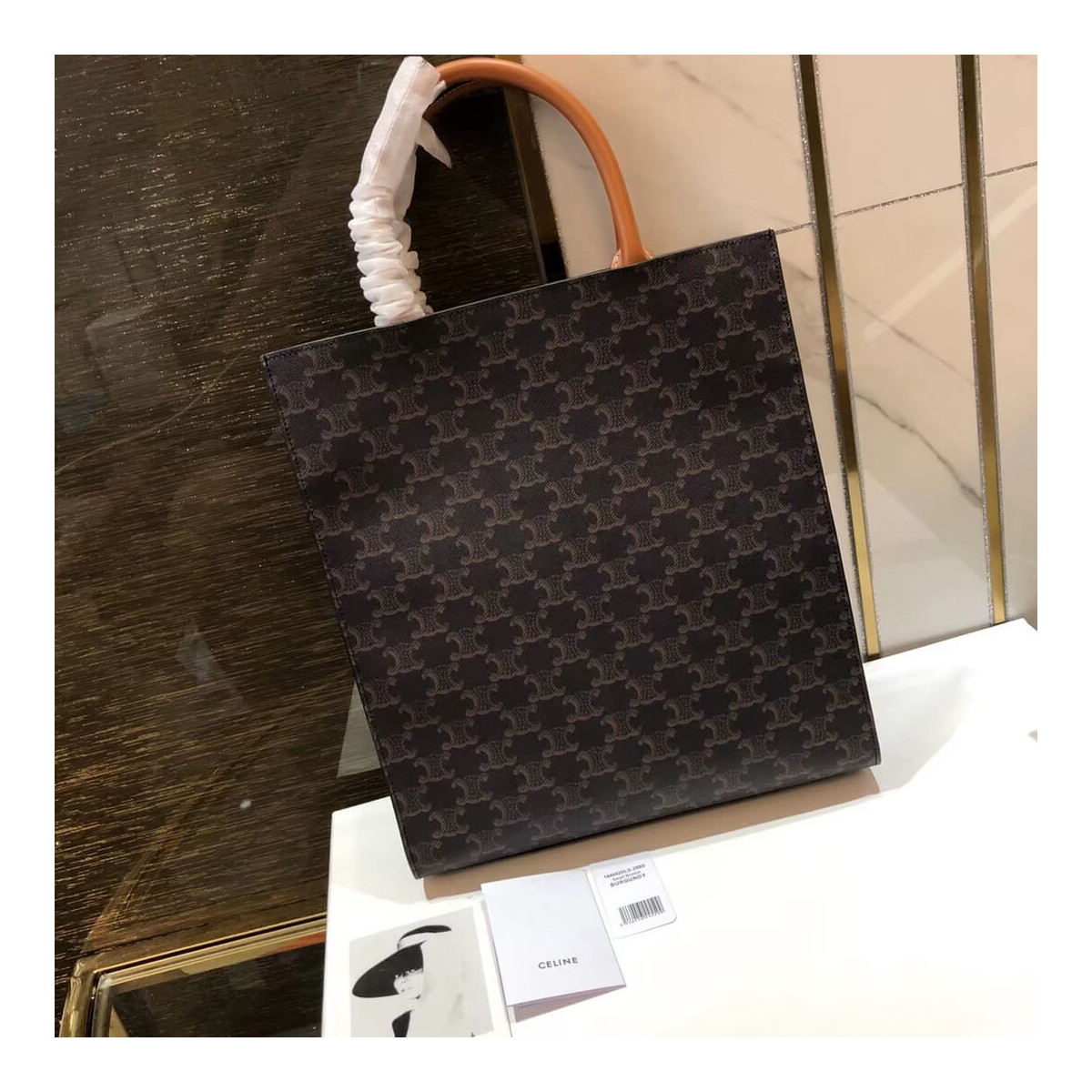 Celine Small Cabas Vertical In Triomphe Canvas 191542 Celine Small Cabas Vertical In Triomphe Canvas 191542